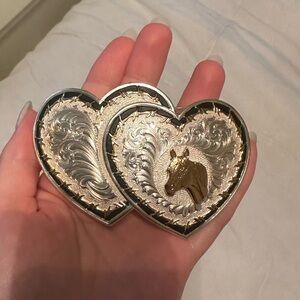 Montana Silversmiths Heart Horse Belt Buckle